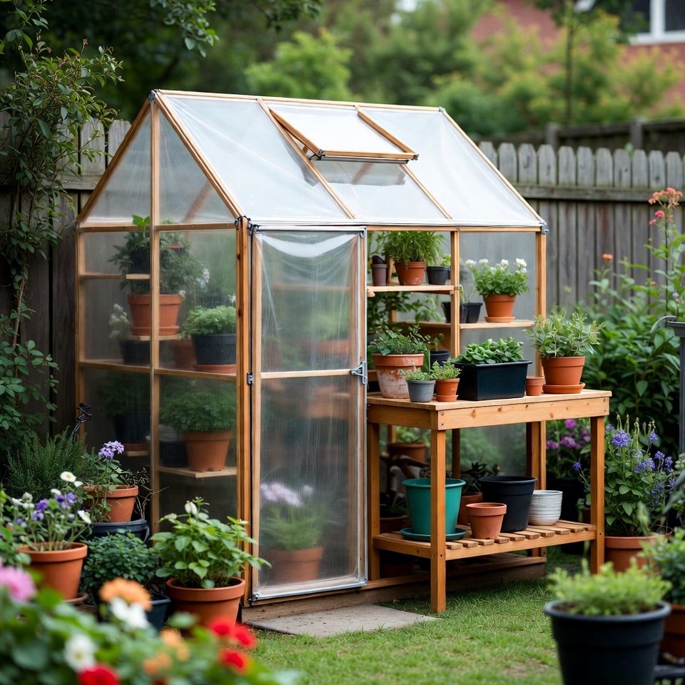 mini greenhouse and potting bench USA