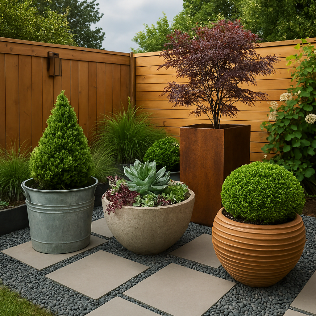 unique planters for small backyard USA
