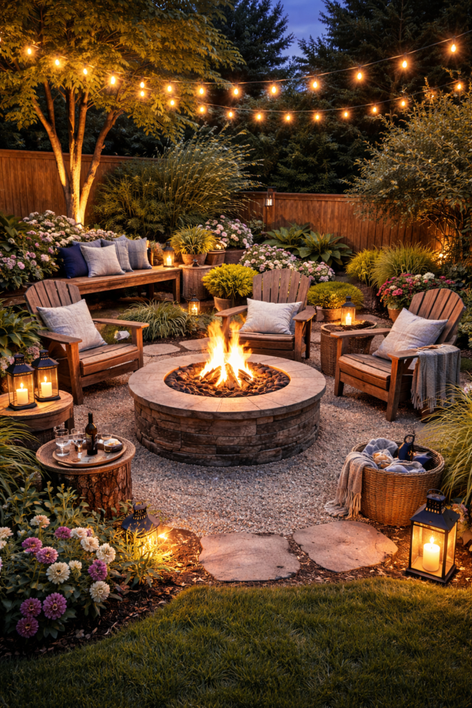 backyard fire pit small garden USA