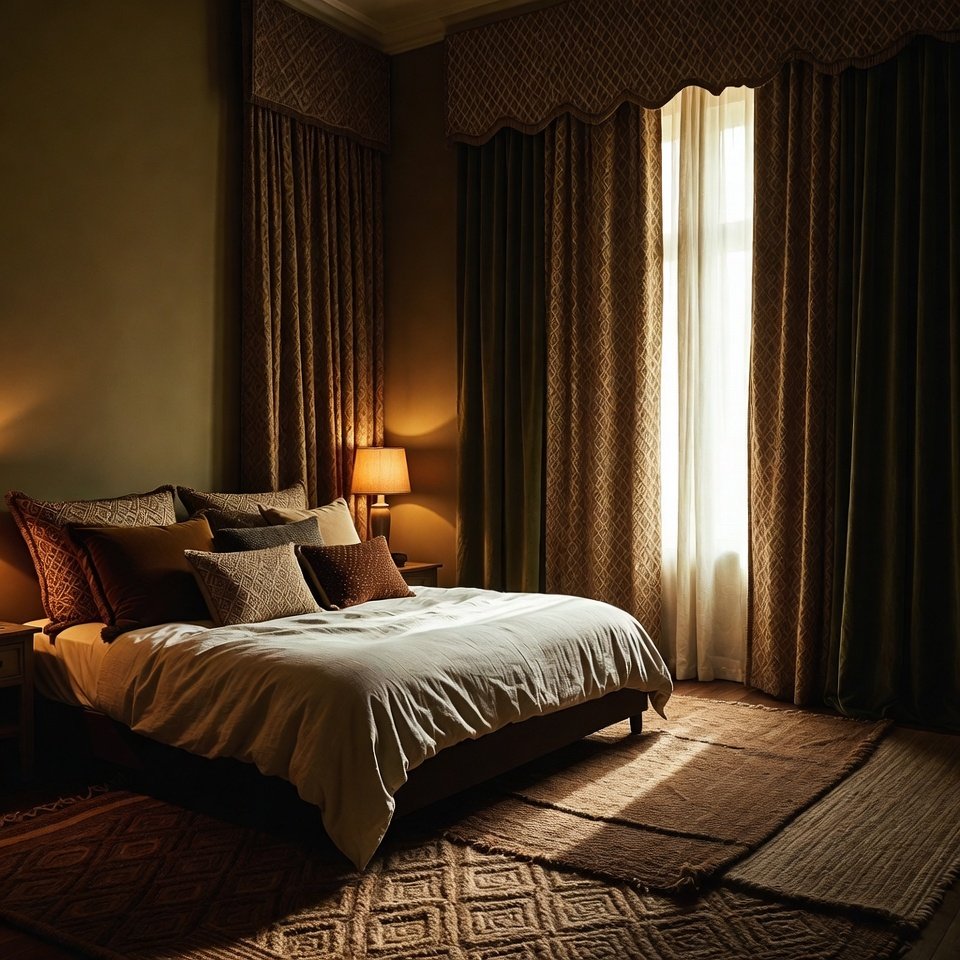 Modern bedroom decorated with a gallery wall above the bed, stylish bedding, and minimal furniture for a chic look.