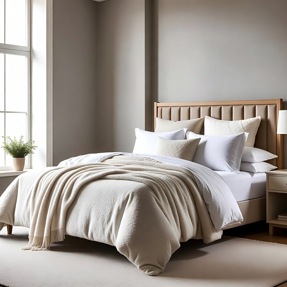 Bedroom with a queen bed set featuring a queen-size bed, matching nightstands, and coordinated bedroom furniture.