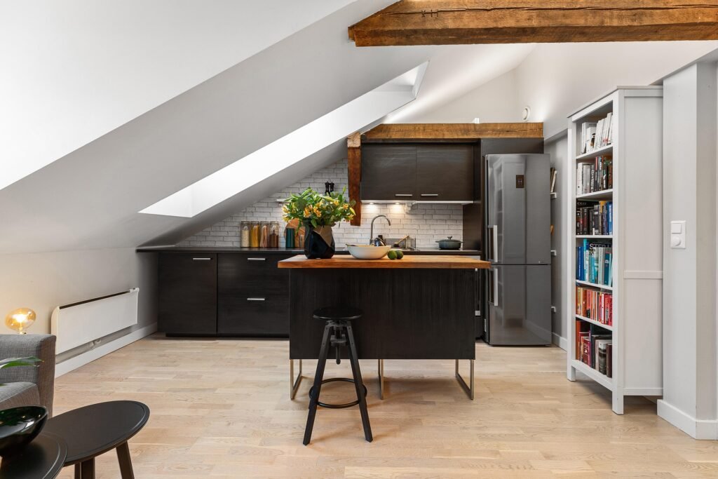 Elegant modern kitchen with sleek storage and stylish finishes, showcasing creative kitchen cabinets ideas for organized living