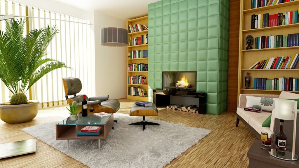 Warm and cozy living room featuring layered rugs, comfortable seating, soft textiles, and a welcoming atmosphere.