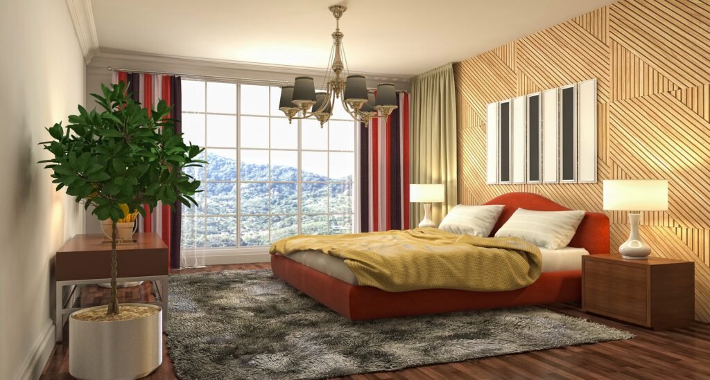 Master bedroom design ideas featuring elegant nightstands, a comfortable bed, soft lighting, and modern bedroom decor.